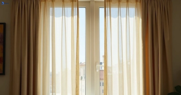 Dusty and dull curtains in forest-lodge-nsw before steam cleaning